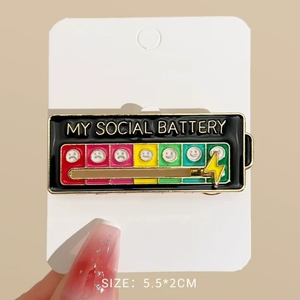 Badge Social Personnalisable Changeant d'Humeur - Épingle de Revers Réutilisable pour Couples, Accessoire de Mode pour Hommes et Femmes, Épingle Mobile - Product Image 6