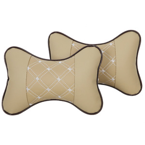 Car Headrest <b>Neck</b> Support <b>Pillow</b> Pu Leather Quilted Design For All Seasons Universal Fit - Product Image 3