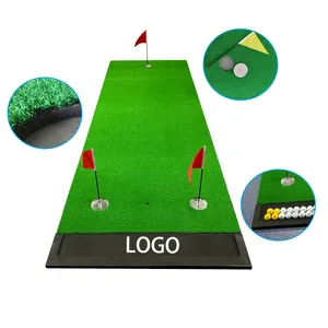 Bestseller tragbares individuelles Logo Mini-Golf Kunstgras-Steppmatte mit Ballbox