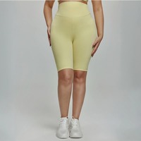 Shorts de yoga respirants taille haute très élastiques pour femme, coupe slim, extensibles dans les quatre sens, en Spandex/Nylon, avec logo personnalisé, collection 2026, offre spéciale