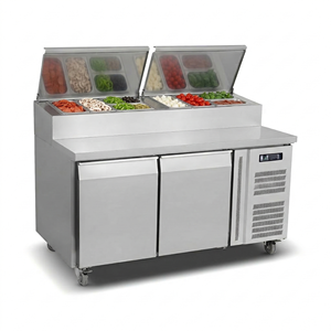 <span class=keywords><strong>Réfrigérateur</strong></span> de préparation de pizzas à <span class=keywords><strong>2</strong></span> <span class=keywords><strong>portes</strong></span> en acier inoxydable pour préparation alimentaire, fabriqué en Chine - Product Image 2