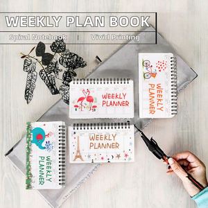 Cuaderno Portátil de 50 Hojas con Espiral, Estilo Caricatura, Planificador Semanal con Cubierta de PP - Product Image 3