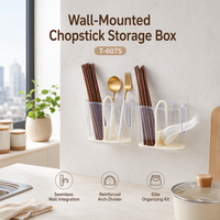 Boîte de rangement murale innovante pour couverts, support à baguettes en plastique de qualité alimentaire avec drain pour cuisine et maison