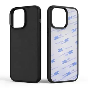 Good Quality 1.0mm Depth Groove Cover back with 3M sided Tape Mobile Cell blank Phone case Matte Leather for iPhone 15 Pro Max