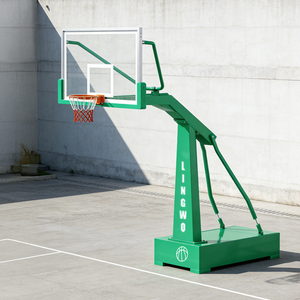 Équipement de basketball de qualité compétition, support hydraulique robuste, panneau arrière en verre trempé pour terrains professionnels, panier de basketball - Product Image 5
