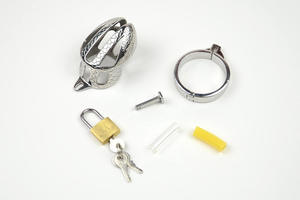 <span class=keywords><strong>Cage</strong></span> de chasteté pour homme, dispositif de sexe pour adulte avec anneau de coq incurvé, jouets sexuels BDSM, Bondage, pénis pour homme, ceinture de chasteté - Product Image 6