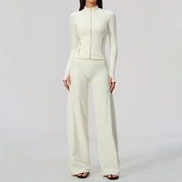 Ensemble de 6 pièces de vêtements de sport pour femme, tenue de fitness, course, yoga, pilates, entraînement, coupe ajustée, élastique, brossé, décontracté, avec effet amincissant à la taille