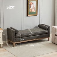 Banc-lit élégant en cuir PU avec coussins de soutien pour la maison, la chambre à coucher, les meubles de salon, les canapés