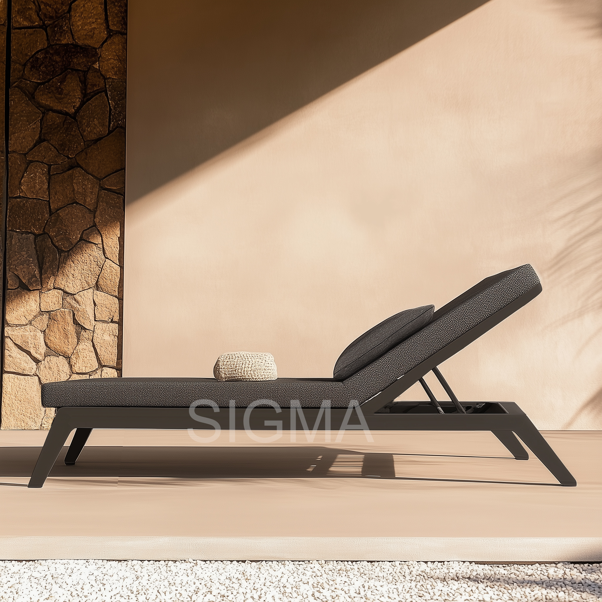 Newly Designed Customized Minimalism Modern Hotel Exterior Outdoor Patio Villa Aluminum Day Bed Furniture Lounger Sun Bed