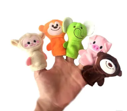 Sampel Gratis 8 Cm Lucu Mewah Hewan Boneka Jari Mainan/Custom Ini dengan Harga Murah Monyet Boneka Jari Mainan/Katak Hewan mewah Boneka Jari Mainan