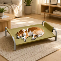 Neues Design im Angebot: Edelstahl, massiv, quadratisch, modern, atmungsaktiv, waschbar, tragbar, erhöhtes, großes Hunde- und Katzenbett, wasserdicht