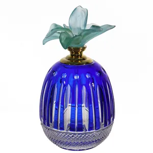 Novo conjunto de frascos de cristal de perfume redondo vazios e diferentes para mulheres de luxo