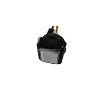 Bouton poussoir momentané carré de 27mm avec lumière LED 12V pour panneau de commande d'arcade pour machine à grue