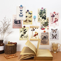 30PCS 14CM Vintage Plante Carte Postale Champignon Art Esthétique papillon Poster