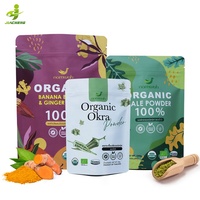 Sachets personnalisés de qualité alimentaire pour poudre de Moringa, compléments alimentaires à base de plantes, emballage de sachets refermables en plastique avec logo