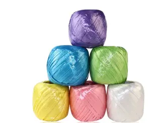 Wholesale Plastic StraPPing Rope PP Flat Film Raffia String Packaging Tearing Film Straw Twine Ball