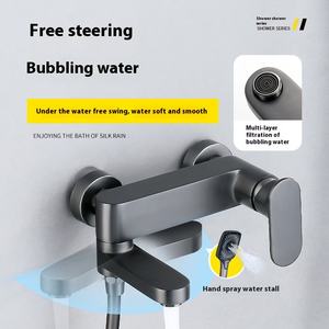 Bagno doccia in rame rubinetto di qualità in ottone valvola di miscelazione calda a doppia apertura a getto di pioggia morbido massaggio spazzolato bagno doccia tuta - Product Image 2