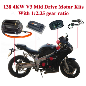Qs 138 V3 4000W 90H giữa ổ đĩa động cơ với hộp số EM200-2SP MT lập trình điều khiển mới động cơ điện Kit cho Go Kart - Product Image 6