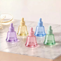 Individuelles Logo Farbige Glas-Hautpflegeserumflasche 20ml 30ml Glockenform Luxuriöse Leere Mattierte Kosmetik Ätherisches Öl Tropfflasche