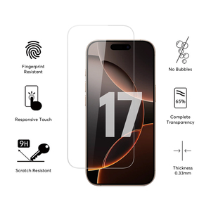 Protecteur d'écran anti-empreinte digitale en verre trempé pour <span class=keywords><strong>téléphone</strong></span> portable 9H 2.5D pour iPhone 17 - Product Image 3