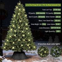 En stock, arbre de Noël artificiel avec lumières LED, forme complète, décorations de Noël pour la maison, fête, décorations de vacances