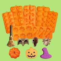 Moule de cuisson en silicone Halloween avec motifs victoriens, résistant au four, antiadhésif, pour la fabrication de chocolats, bonbons et gâteaux