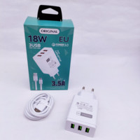 Chargeur universel pour téléphone portable électrique 3 ports USB 5V/3A 12W à charge rapide avec protection OTP/OVP pour écouteurs et téléphones portables - Vente en gros