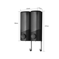 ZHUO AO Ensemble de 2 distributeurs muraux de shampoing et après-shampoing en plastique pour salle de bain d'hôtel, sans perçage