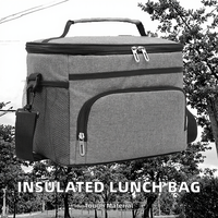Sac isotherme portable NICELIFE 20L imperméable en non-tissé avec fermeture éclair, boîte à bento en aluminium épais pour le voyage