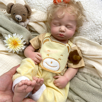 Poupées Reborn LouLou en Silicone Corps Entier de 20 Pouces, Fabriquées à la Main, avec Cheveux Blonds et Sucette, Anatomiquement Correctes