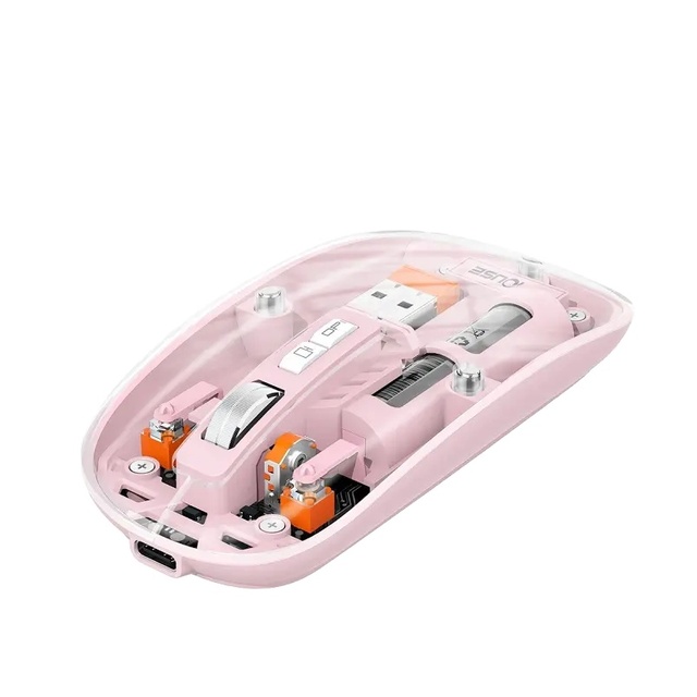 Customized LOGO Transparent Wireless Mouse with USB Interface 5 Buttons Magnetic Suction Mute Charging for MacBook