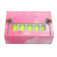 Boîte d'emballage d'ongles vide conçue sur mesure, magnétique moderne à presser EVA velours mat stratification gaufrage UV avantage décoré