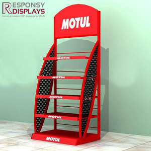 Présentoir d'huile de lubrification de moteur sur pied détachable amovible sur mesure pour station-service pour un rangement pratique - Product Image 2