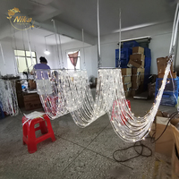 Décoration de plafond de mariage NIKA, rideau de perles de cristal suspendues avec lumières LED