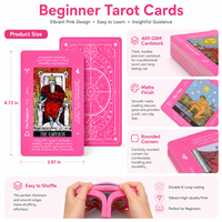 Jeu de cartes de tarot en PVC noir allemand de haute qualité, imprimé sur mesure, écologique, recyclable, avec guide et boîte