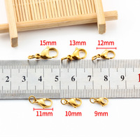 Vente en gros de fermoirs à ressort en acier inoxydable plaqué or 18 carats PVD pour la fabrication de colliers et de bracelets