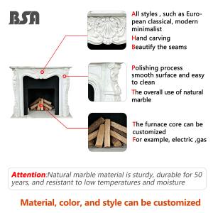 Cheminée en marbre beige <span class=keywords><strong>de</strong></span> haute qualité sculptée à la main caractéristique <span class=keywords><strong>de</strong></span> salon intérieur Installation facile pour une utilisation dans un hôtel ou un appartement - Product Image 3