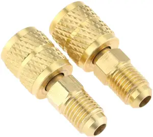 Brass Union-R410A Adapter cho Chất làm lạnh sạc trong HVAC/R, 1/4 "Nam SAE để 5/16" Nữ SAE sạc ống cho đa tạp