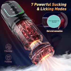 新作メンズ自動回転LCD男性マスターベーター6s真空ペニスポンプ吸盤付き振動ソフトセックススパ玩具 - Product Image 6