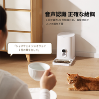 Distributeur automatique de nourriture et d'eau pour animaux de compagnie 3-en-1 moderne avec télécommande WiFi, affichage LCD, étanche IPX5, en plastique