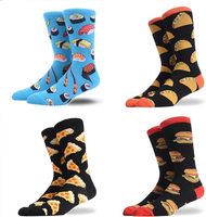 Nouveauté cadeaux personnalisé drôle motif chaussettes coton équipage heureux drôle fou coloré fruits nourriture chaussettes pour hommes femmes