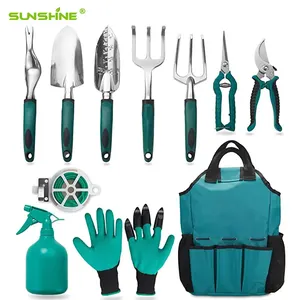 SUNSHINE High Quality Stainless Garden Set Tools Outdoor Set Tools 10 Piece Set With Plastic Handle