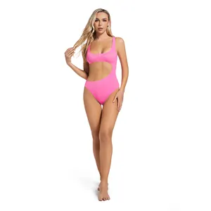 OEM tan-through swimwear Quick Dry Bathing Suit One Piece Swimsuit Swimwear For Swimming,pink Tan-through Le Morne One Piece