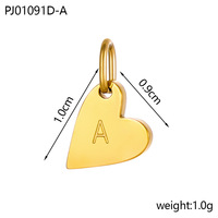 Pendentif Cœur DIY MECYLIFE en Or 18K, Breloque Initiale en Acier Inoxydable Étanche pour Collier et Bracelet
