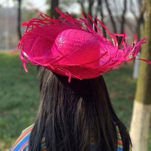 Wholesale Handmade Fringed Raw Edge Straw <b>Hat</b> Beach Fashion Straw <b>Hat</b> - Product Image 2