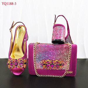 YQ1188 Chaussures italiennes de <span class=keywords><strong>luxe</strong></span> pour femmes, design tendance 2026, avec sacs assortis, chaussures nigérianes et sacs assortis, décoration métallique - Product Image 6