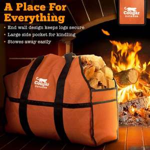 Sac fourre-tout en toile cirée pour le transport de bûches, vente chaude, échantillon gratuit, pour accessoires de poêle à bois et support à bois de chauffage 2023 - Product Image 5