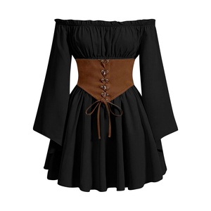Blusa Renacentista para Mujer, Estilo <span class=keywords><strong>Campesina</strong></span>, Hombros Descubiertos, Mangas con Volantes, Estilo Bohemio, Steampunk, Pirata, Medieval, Disfraz de Cosplay, Top Corset Vintage - Product Image 5