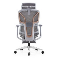 Chaise d'appoint en tissu de couleur grise Fauteuil pivotant à base inclinable avec appuie-tête Chaise de bureau