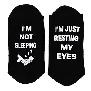 <span class=keywords><strong>Je</strong></span> repose juste mes yeux lettre chaussettes noël fête des pères cadeau d'anniversaire chaussettes de sol antidérapantes drôle créatif hommes équipage chaussettes - Product Image 4